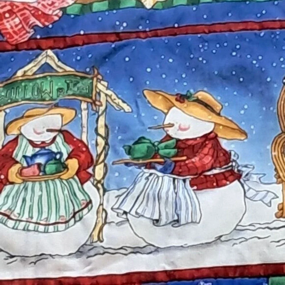 Handmade Winter Snowman Quilt Christmas Holiday‎ Patchwork #CS44